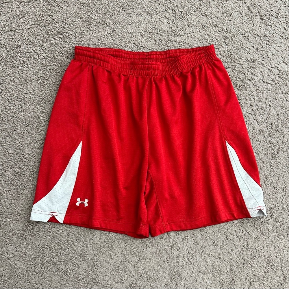 Under Armour Shorts Mens Size S Active Mesh Red